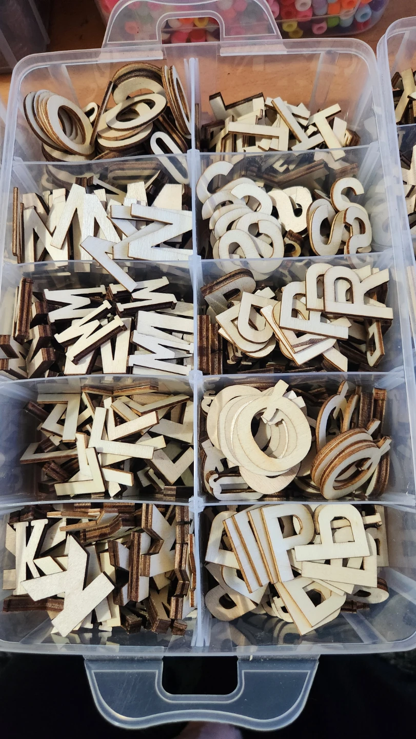 Assorted Wooden Craft Embellishments with Storage Case - photo 3