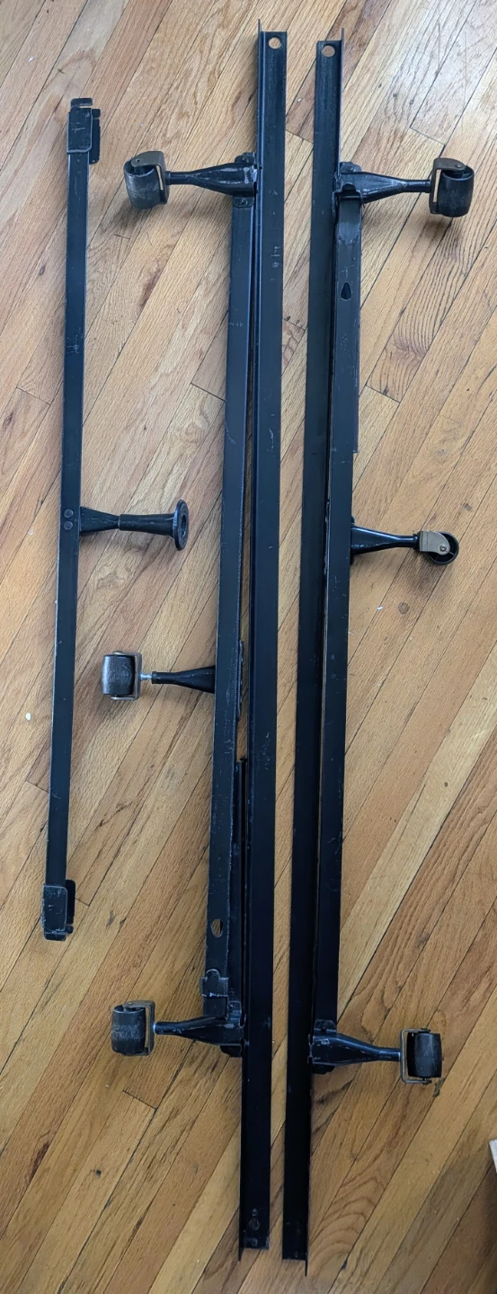Heavy-Duty Metal Queen Bed Frame (w/ Casters & Center Support)