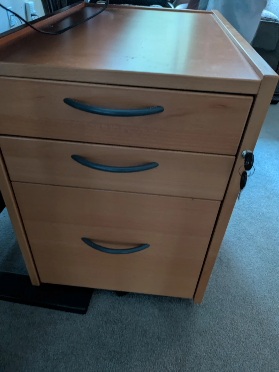 Three-Drawer Filing Cabinet with Key