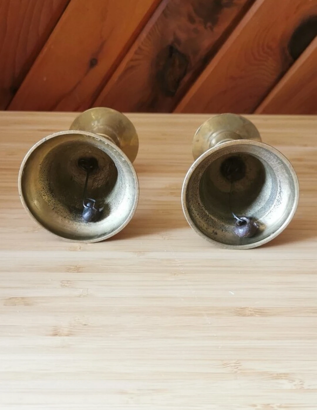 Vintage Brass Bell Candleholders Pair Dual Purpose Candlesticks - photo 5