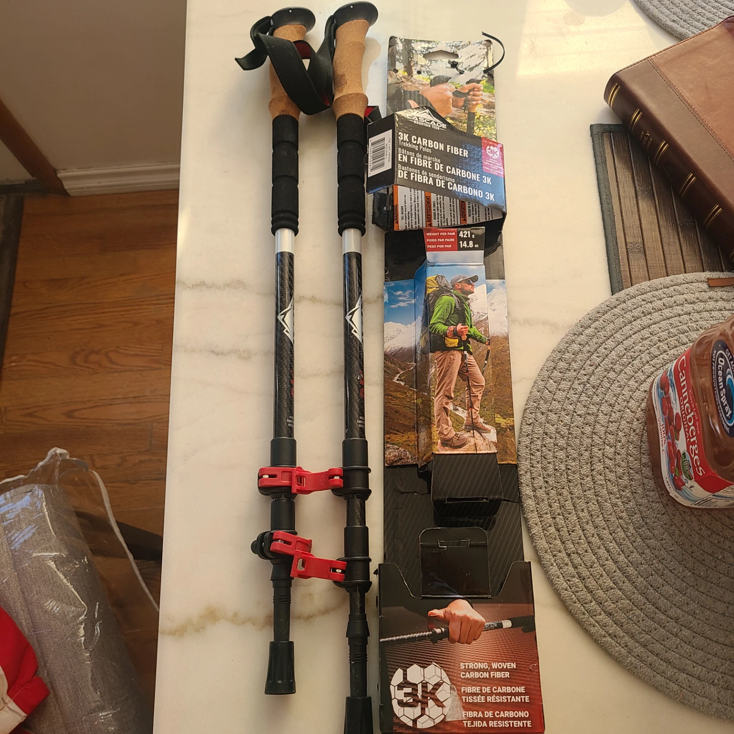 Cascade Mountain Tech 3K Carbon Fiber Trekking Poles