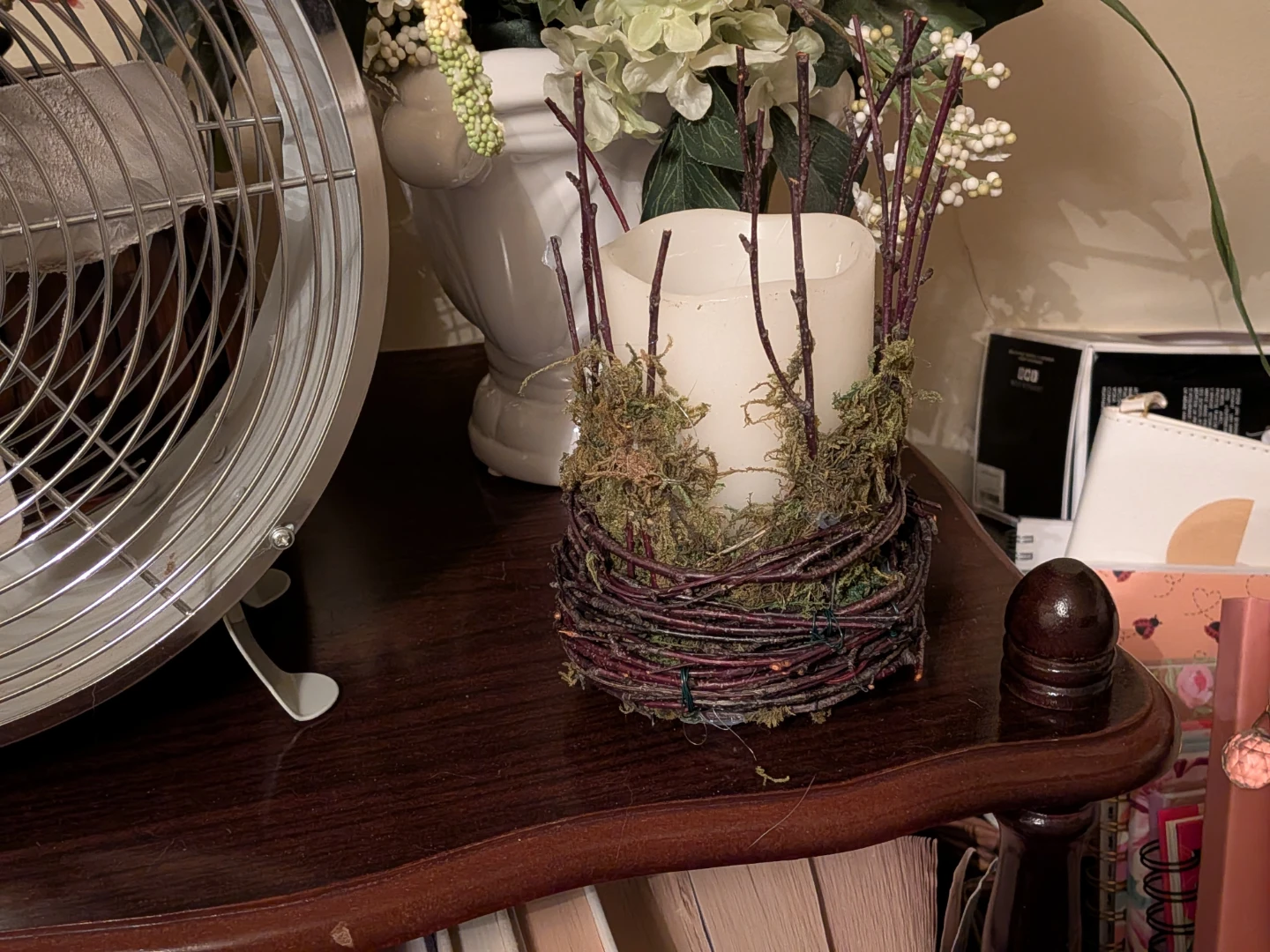 Rustic Twig and Moss Candle Holders - photo 2