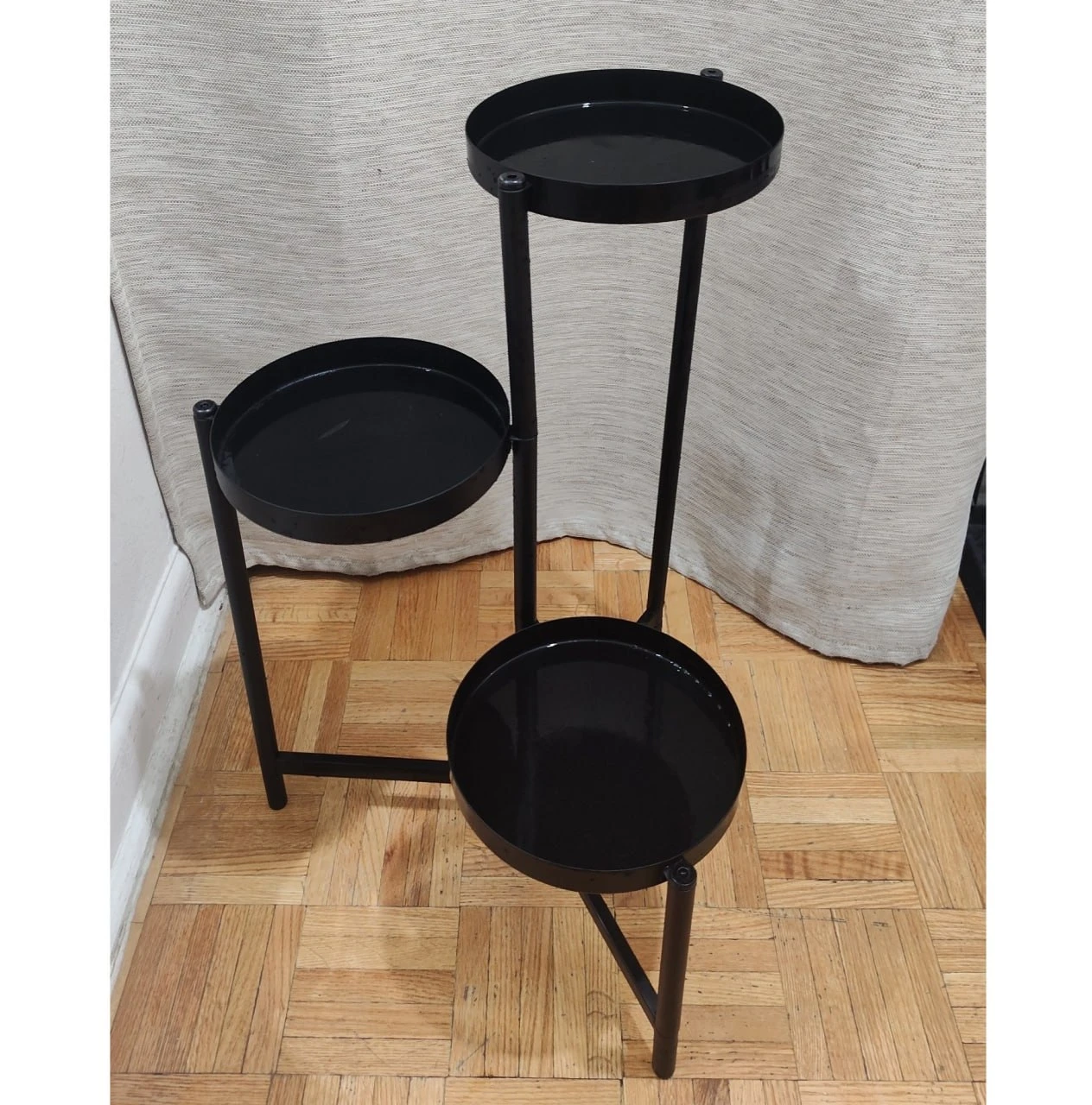 3-Tier Black Metal Plant Stand