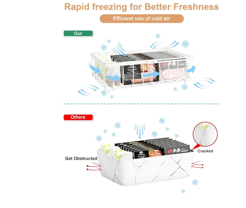 Adjustable Metal Freezer Storage Basket - photo 3