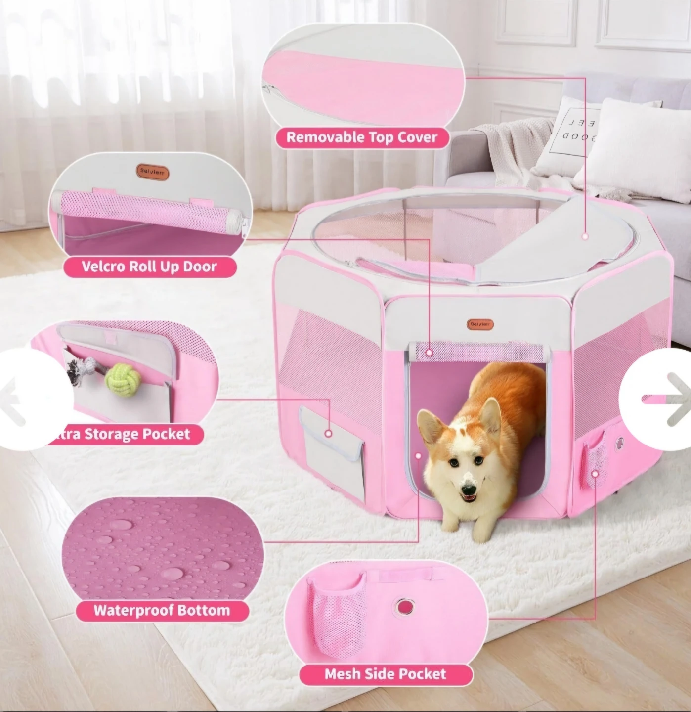 Seiyierr Pet Playpen for Dogs and Cats - photo 2