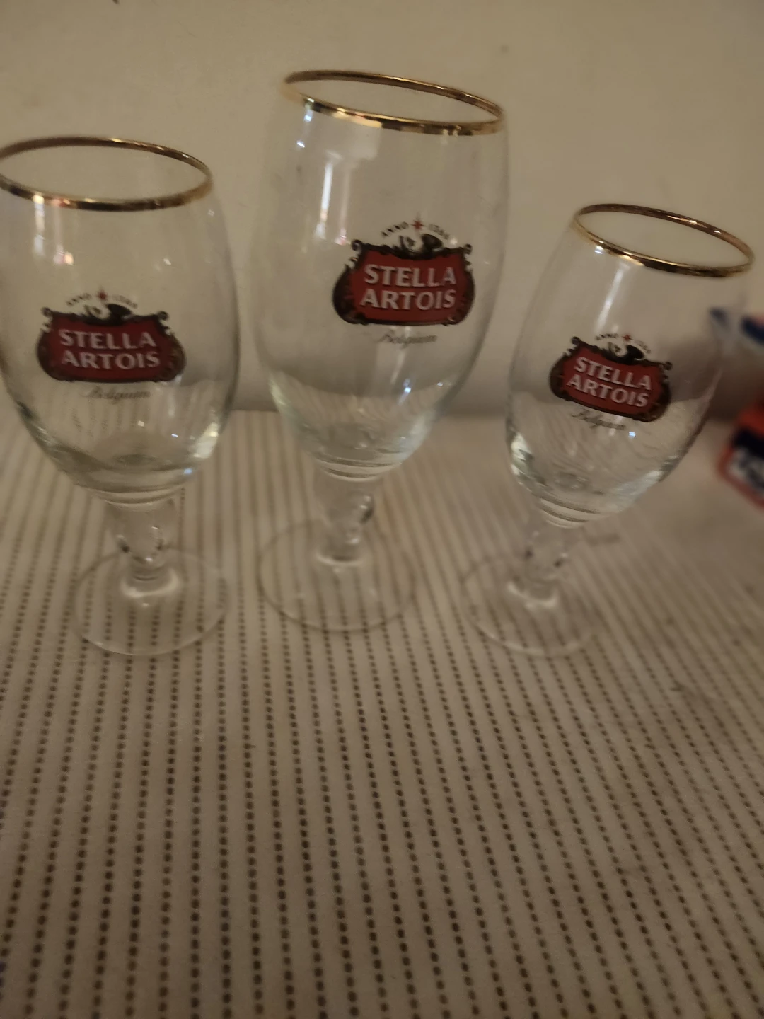 Set of 3 Stella Artois Beer Glasses