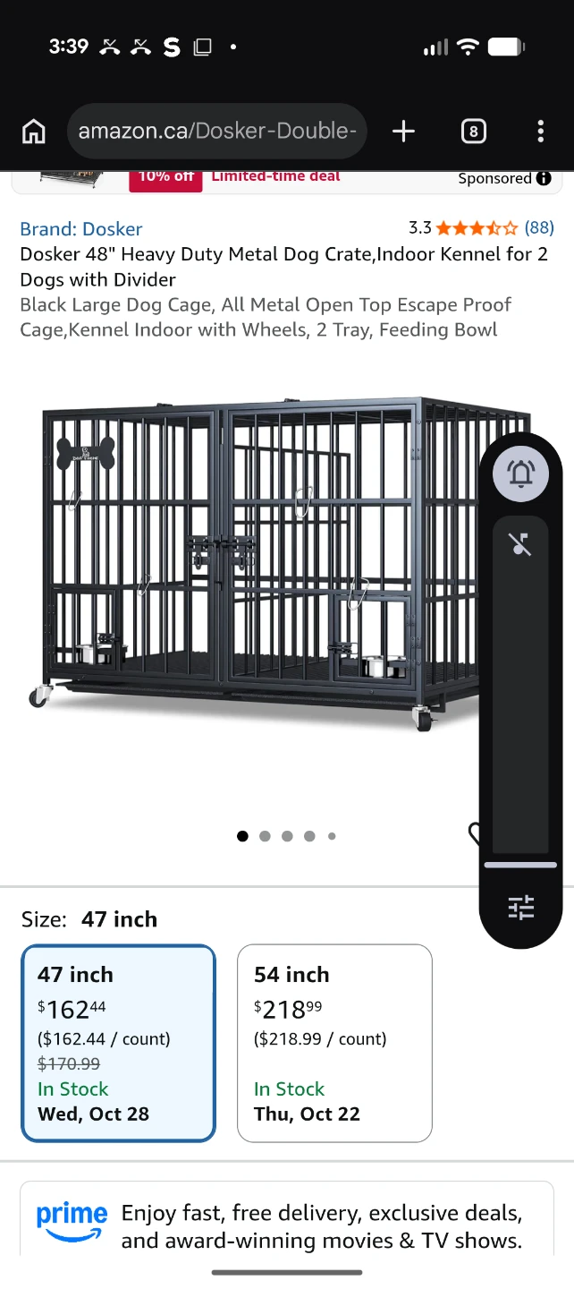 Dosker 47 inch Heavy Duty Metal Dog Crate