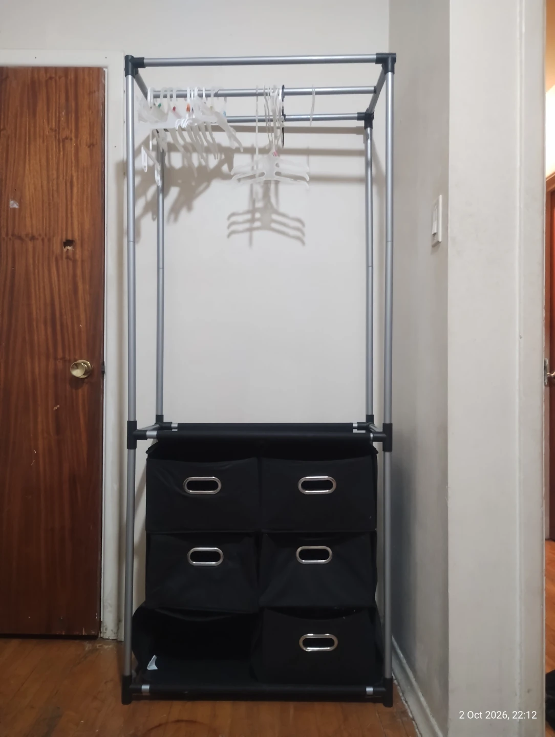Standing Clothes Rack with 5 Fabric Storage Drawers