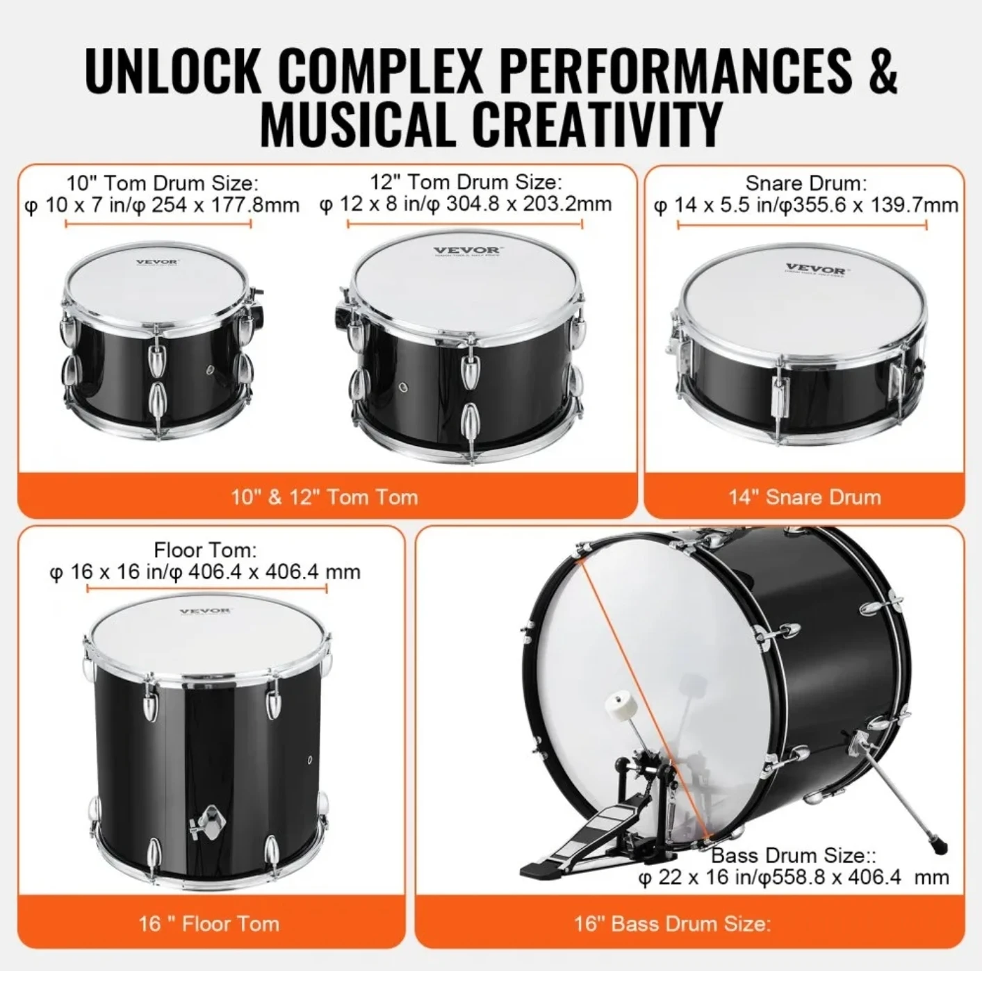VEVOR 5-Piece Adult Drum Set - photo 3
