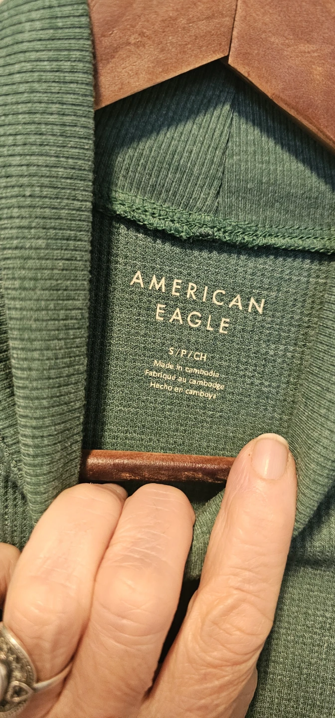 American Eagle Green Mock Neck Long Sleeve Top - photo 2