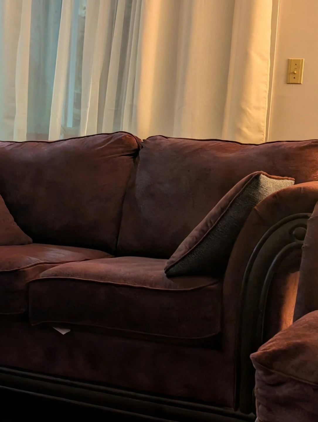 Two-Piece Dark Purple Sofa Set - photo 3