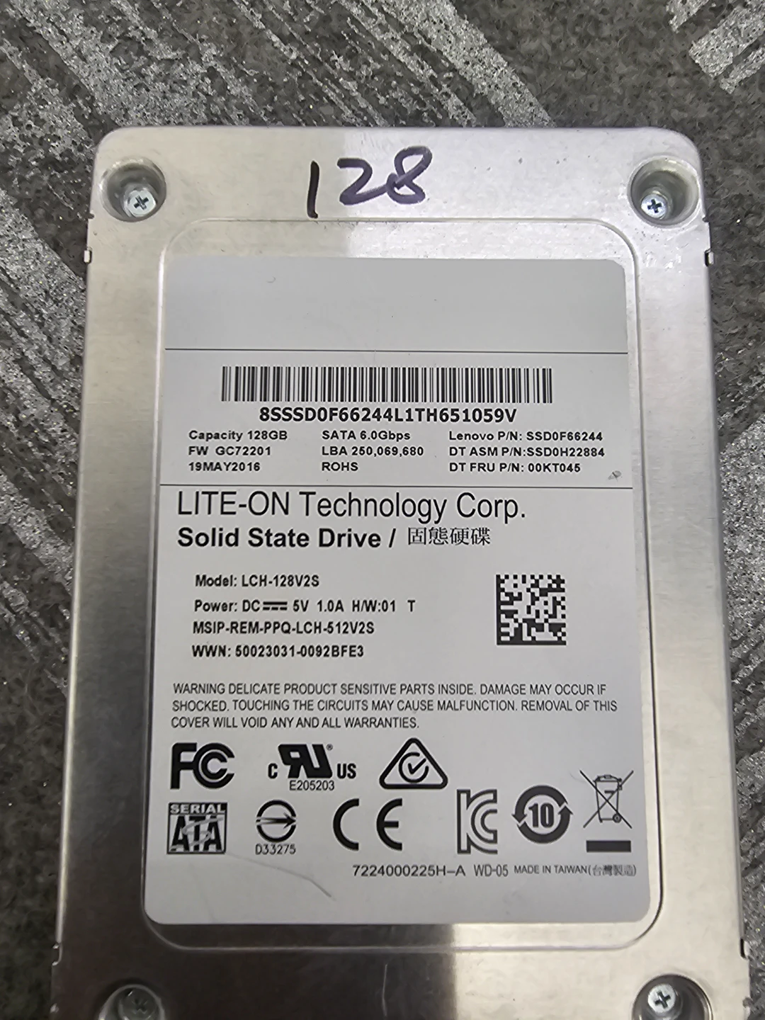 Lite-On 128GB SATA Solid State Drive
