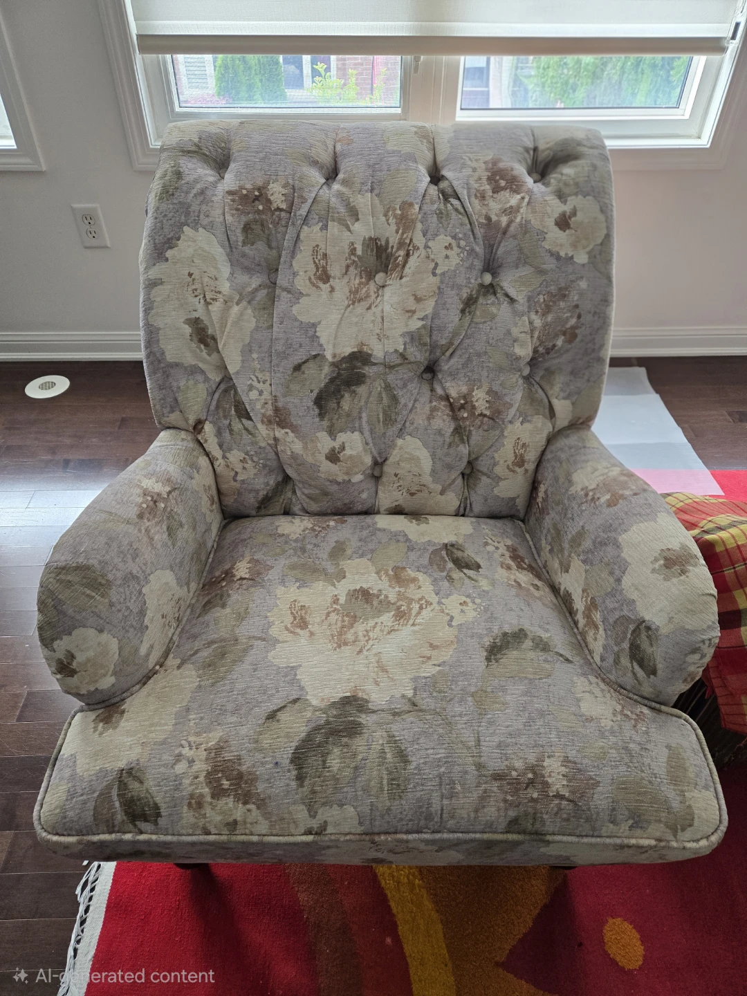 Set of two tufted floral accent chairs - photo 3