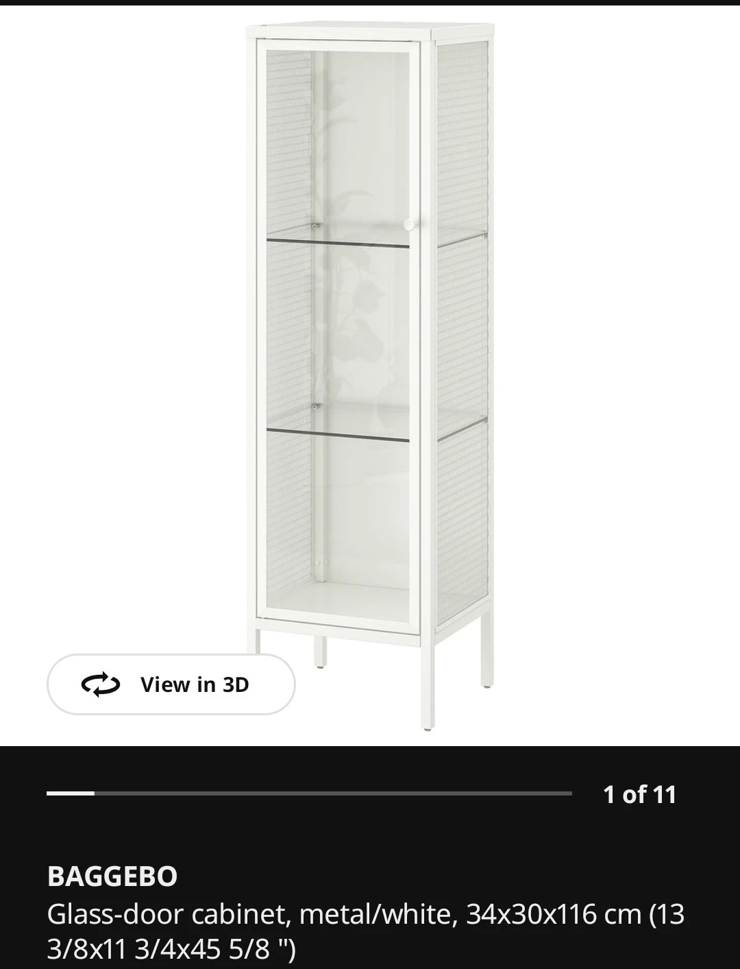 IKEA BAGGEBO glass-door cabinet in white - photo 2