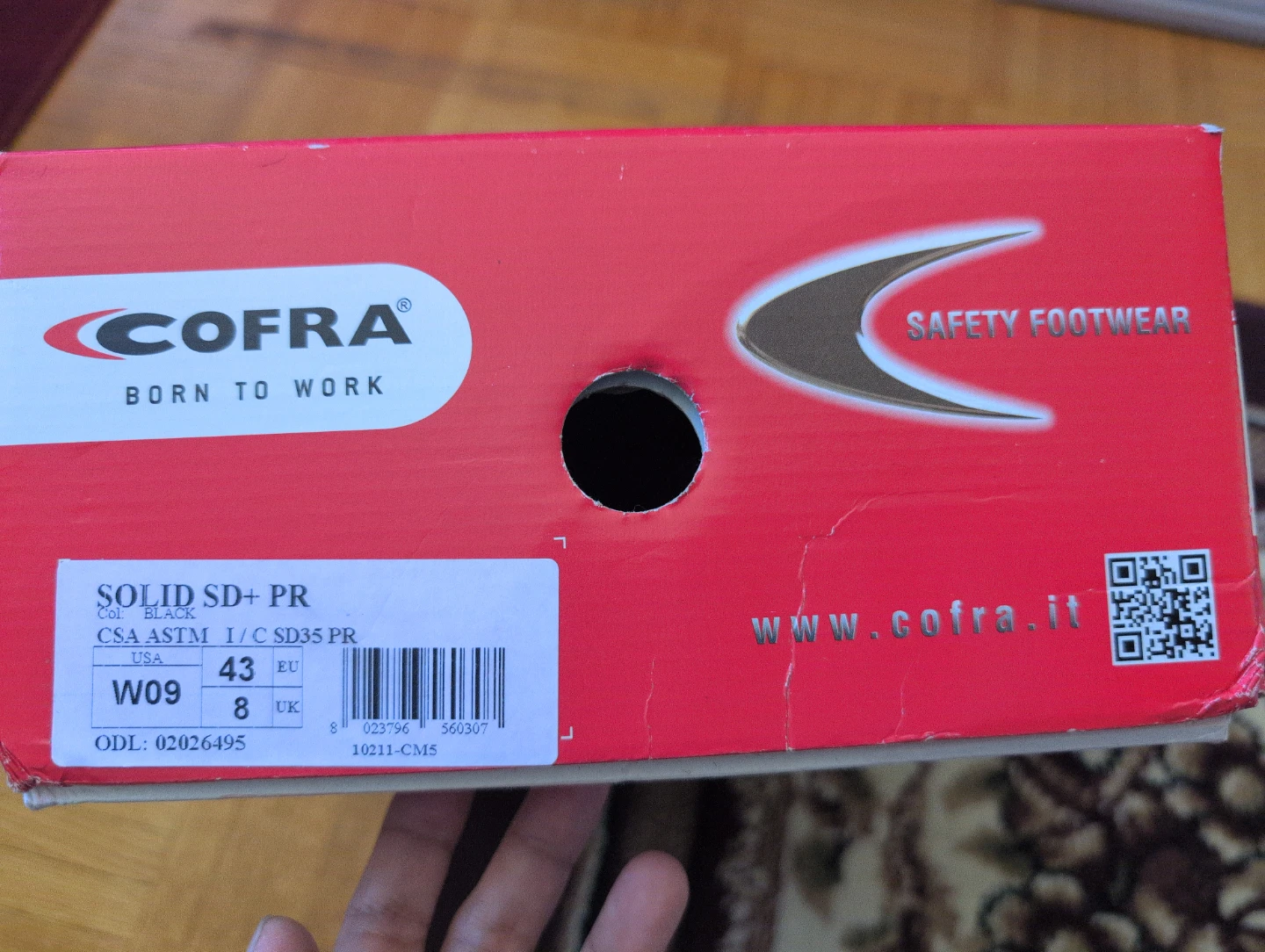 Cofra Solid SD+ PR Safety Shoes Black Size 9 - photo 2