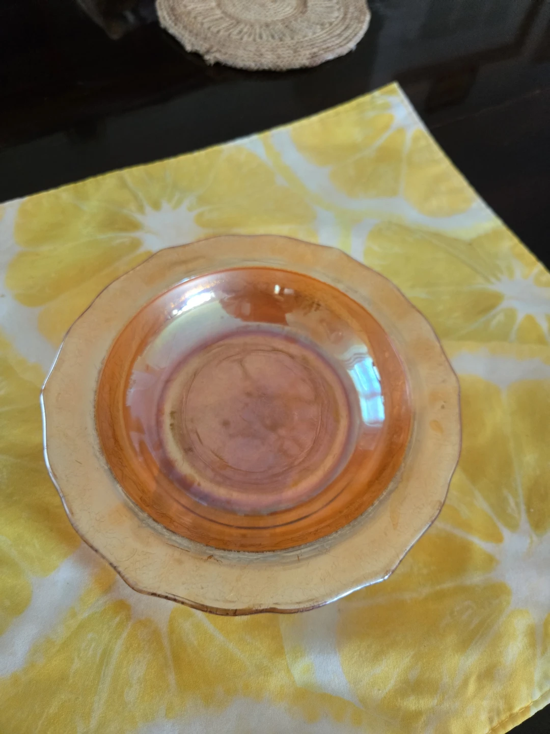 1930s Federal Glass Normandie Carnival Glass 6.5" Bowl