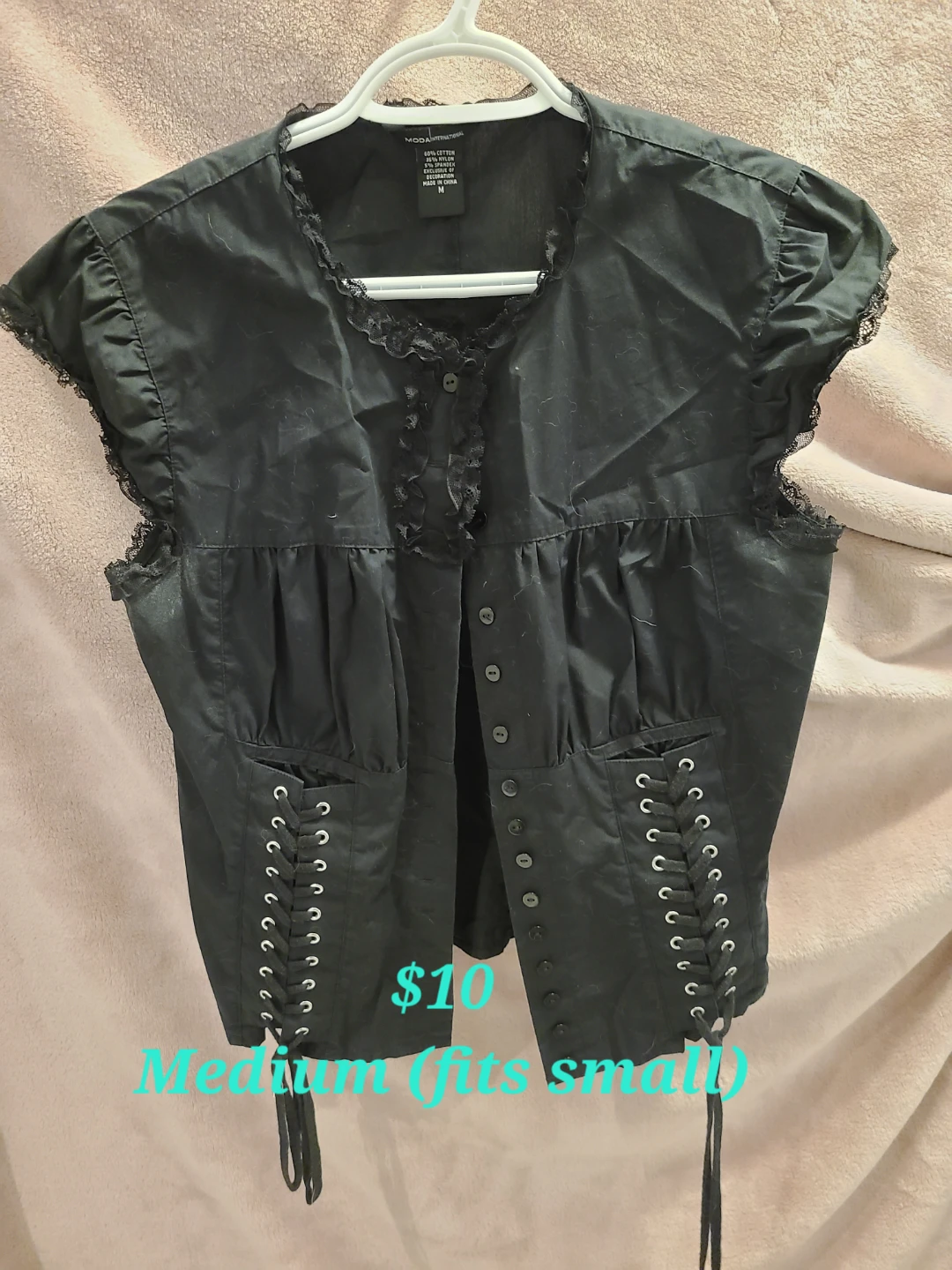 Moda International Black Corset-Style Top