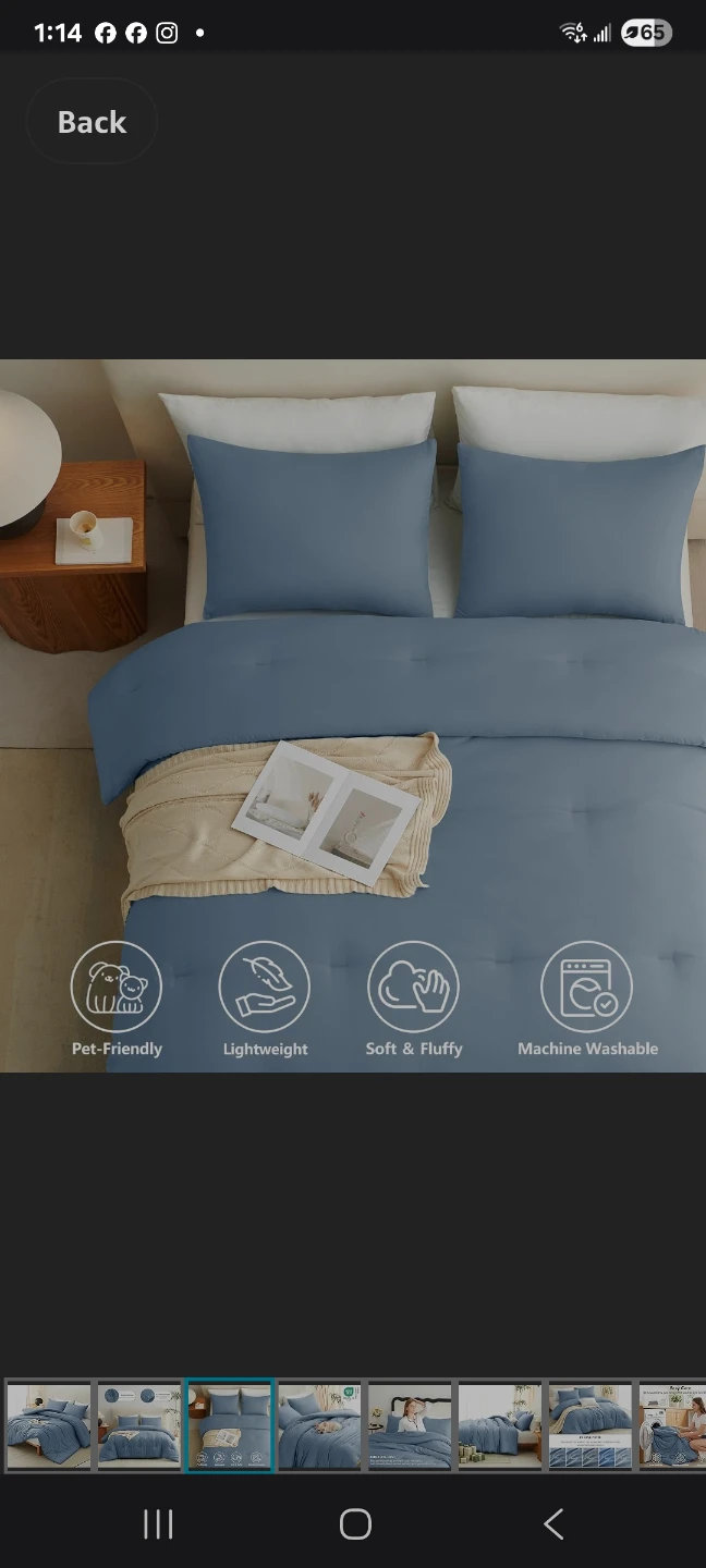 Queen Comforter Set with 2 pillow cases brand new light blue - photo 3
