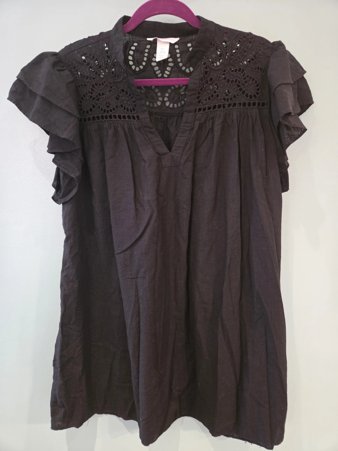 H&M  Black Eyelet Dress