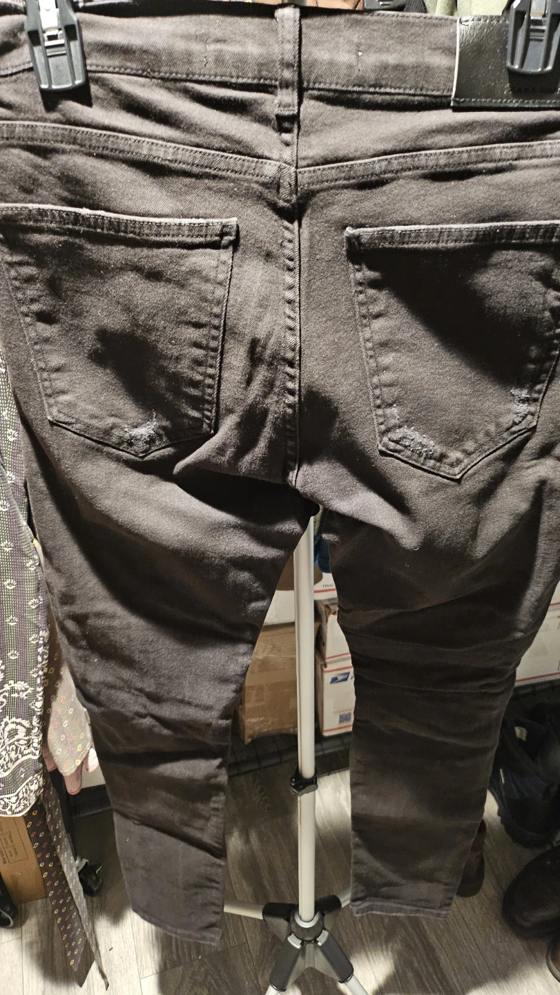 Zara Man Black Distressed Biker Jeans - photo 4
