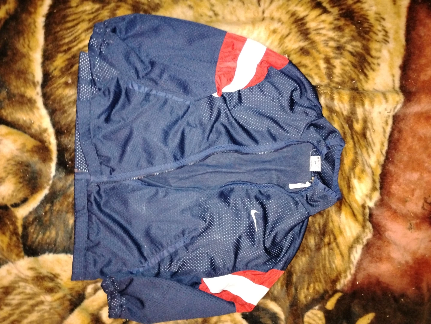 Nike Navy Blue Mesh Full-Zip Jacket