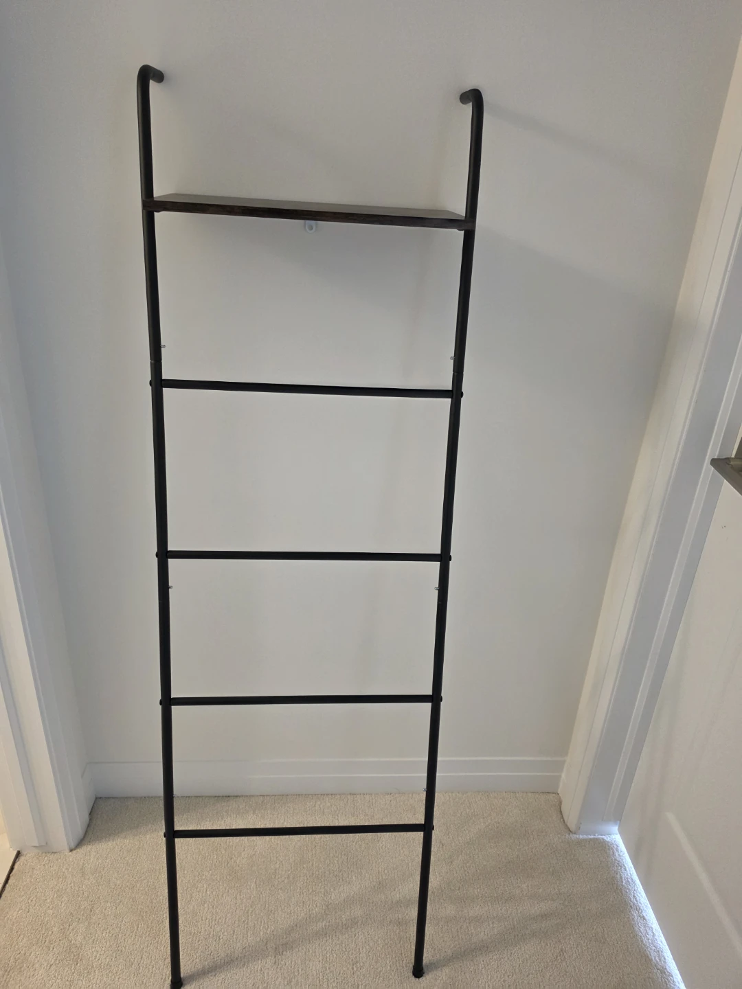 Black Metal Ladder Storage Shelf