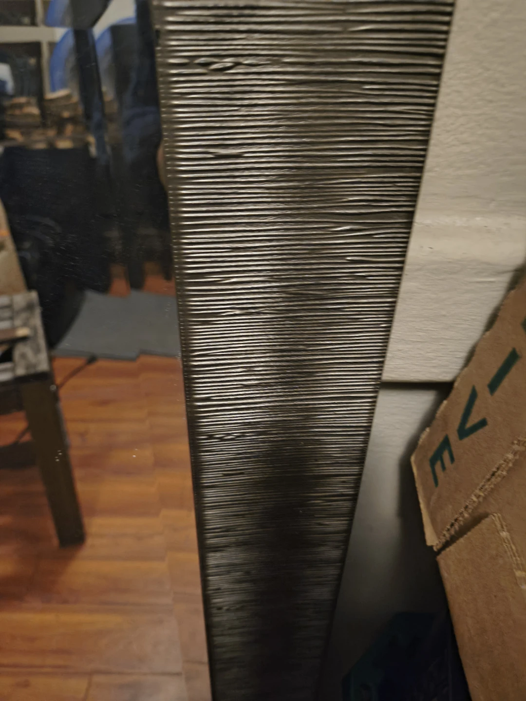 Large Textured Metallic Frame Wall Mirror - photo 2