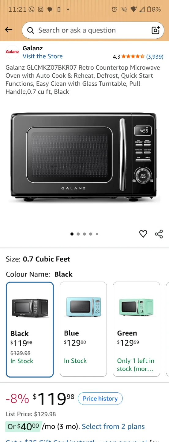 Galanz Black Microwave Oven (New) - photo 4