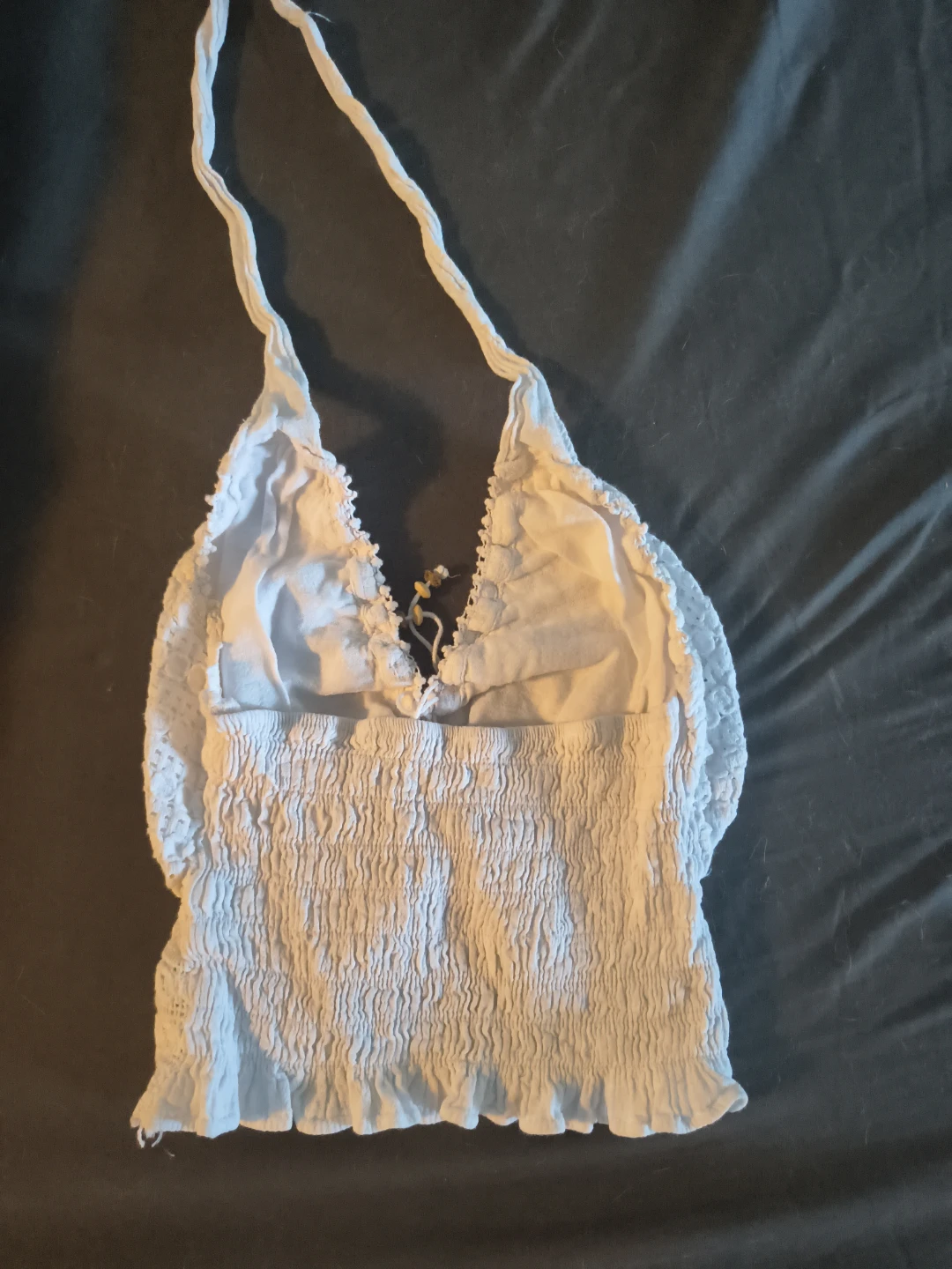 White Crochet Halter Top - photo 2