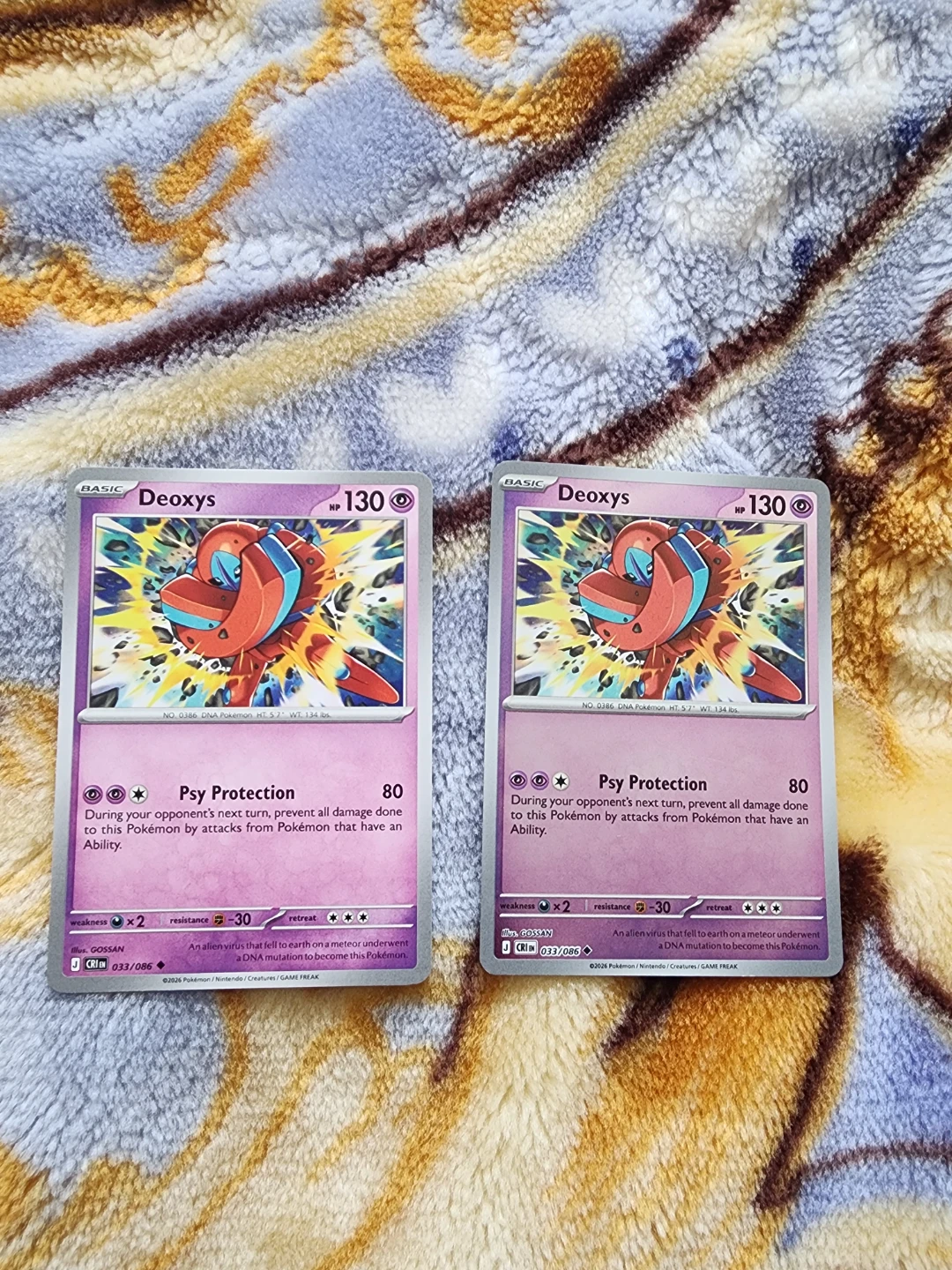 2 Deoxys Pokemon Cards 033/086