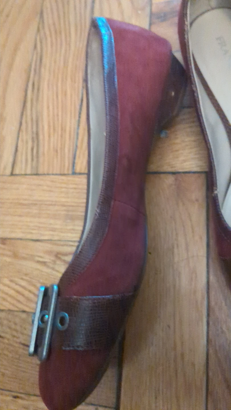 Franco Sarto Maroon Suede Buckle Flats - photo 2