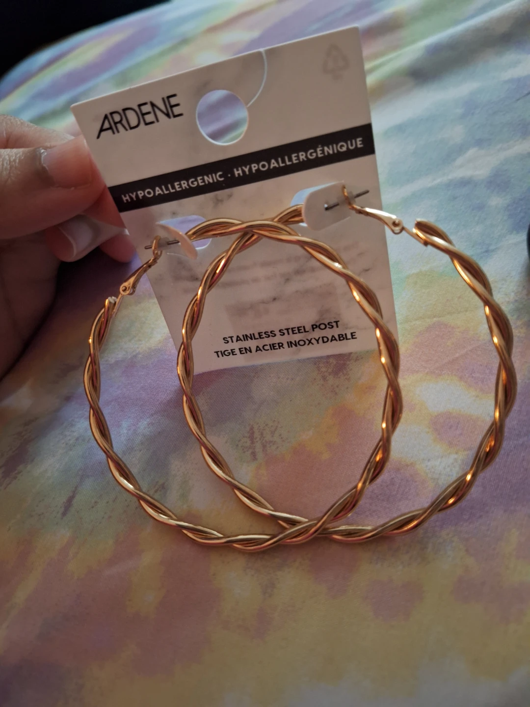 Ardene Gold Tone Twisted Hoop Earrings