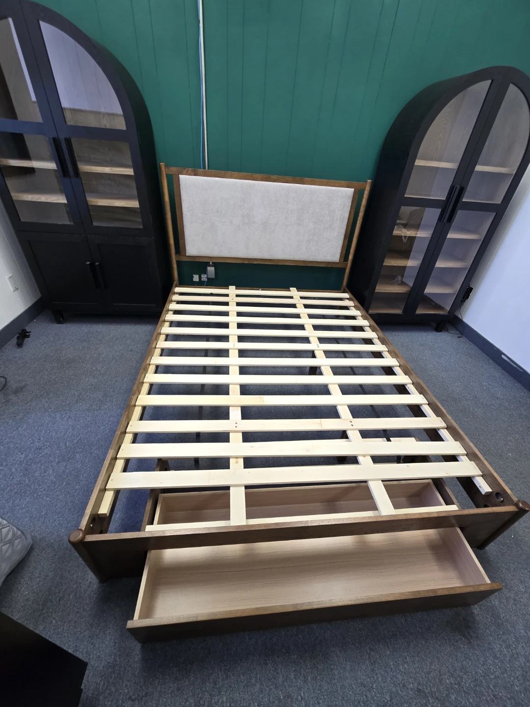Malaysian Bed Frame with Upholstered Headboard and Storage - photo 3