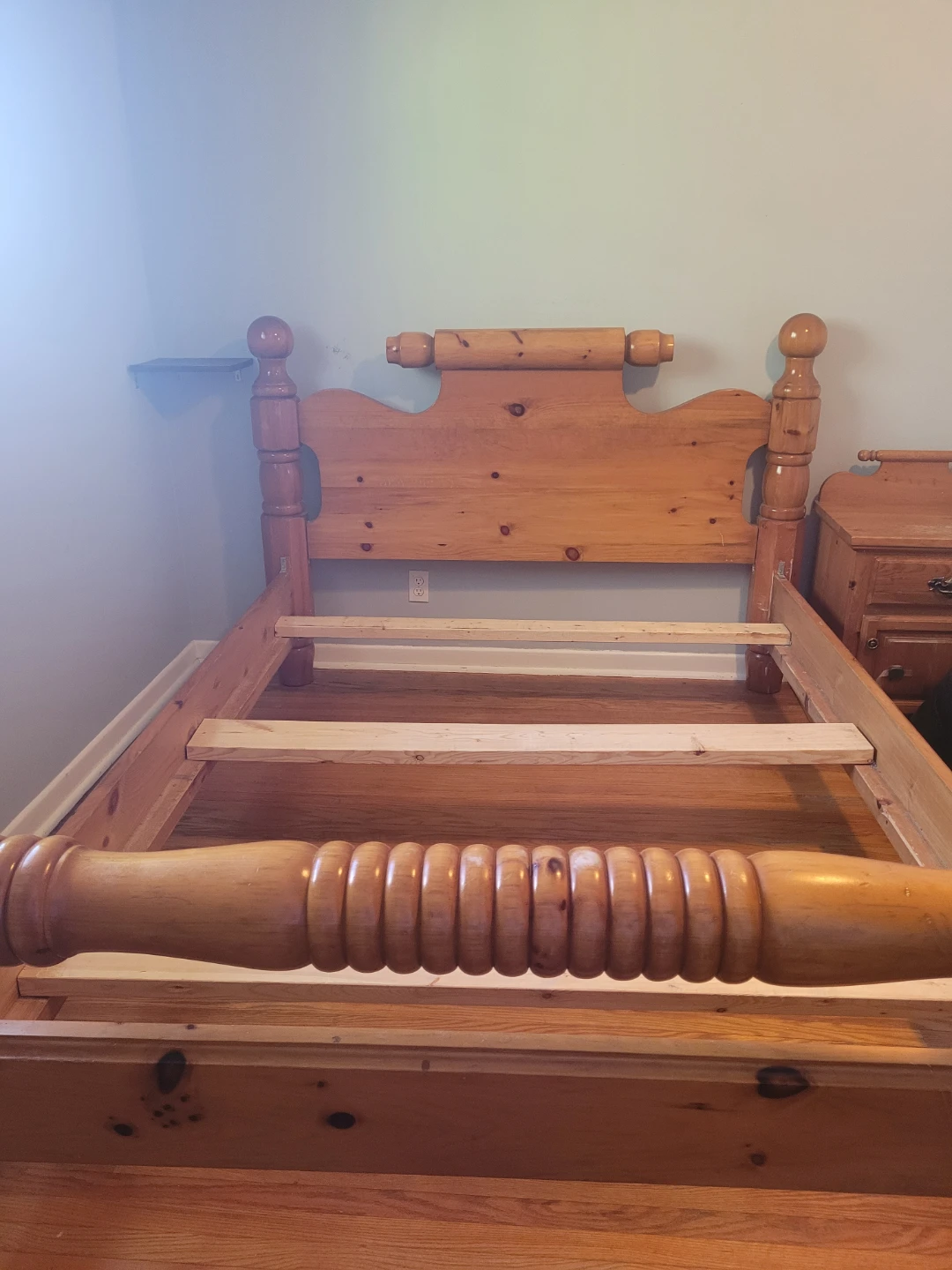 Solid Wood Bed Frame and Nightstand - photo 3