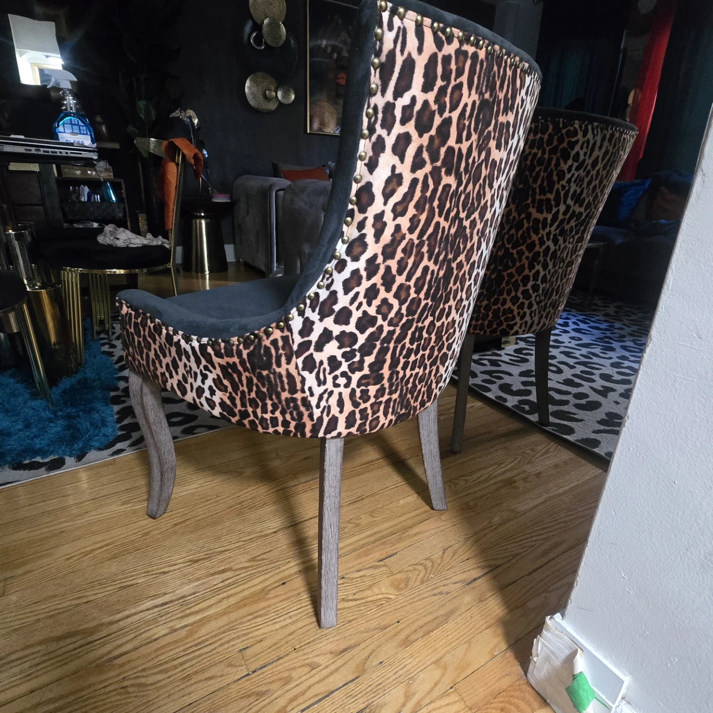 Two Leopard Print Accent Chairs - photo 4