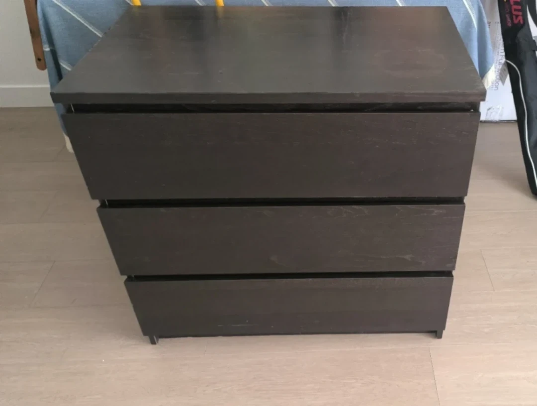 3-Drawer Dark Brown Dresser