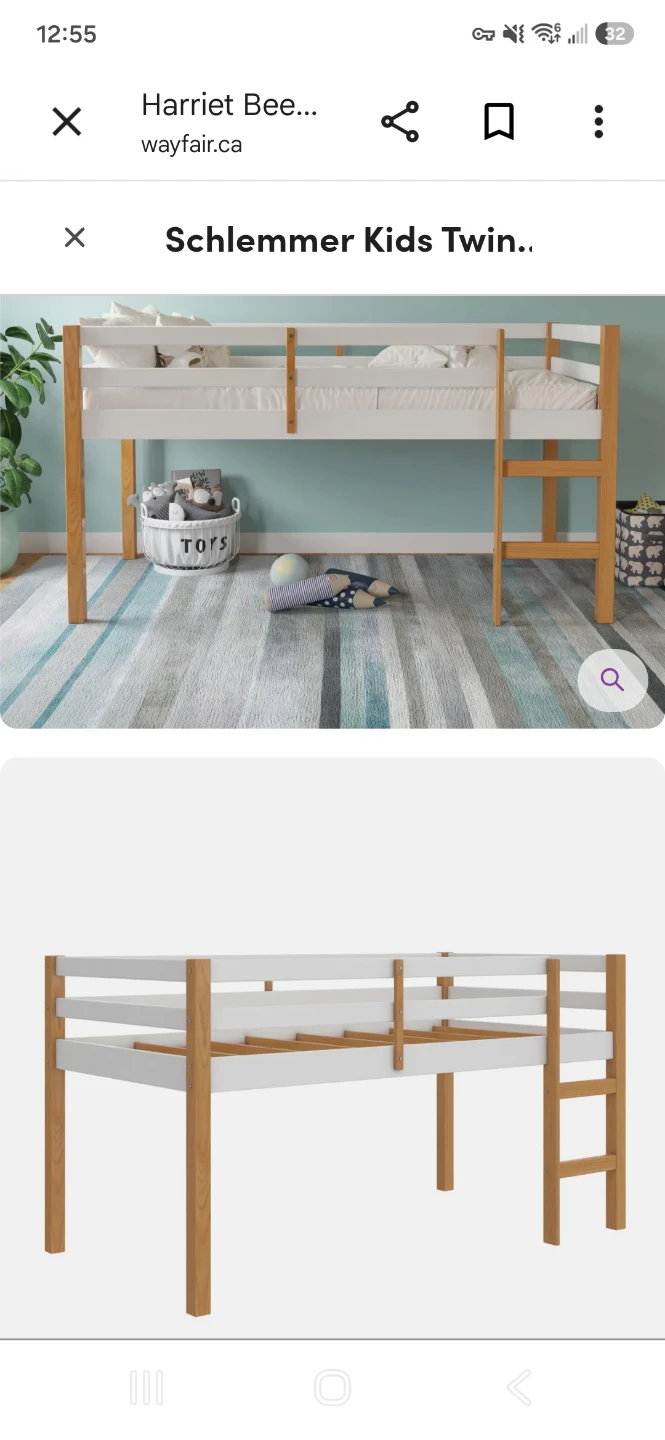 Kids Twin Loft Bed + IKEA Foam Mattress Set (Great Condition) - photo 2