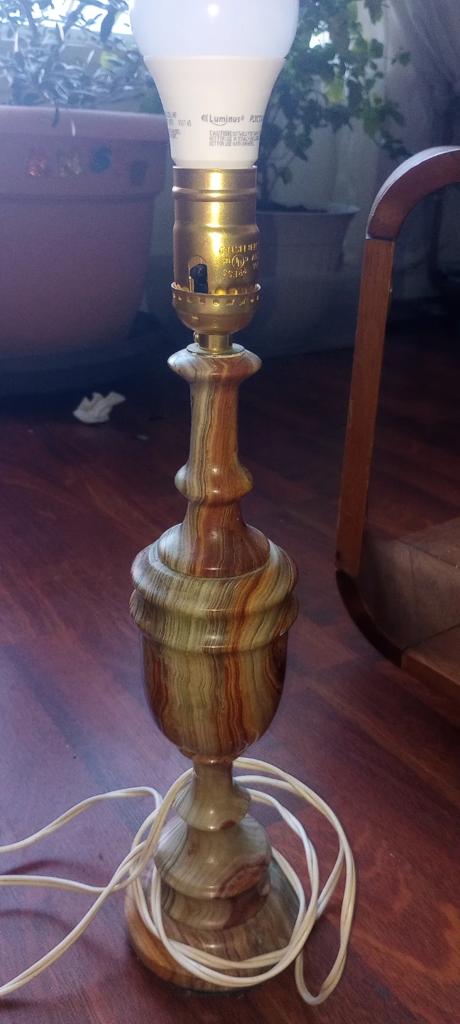 Vintage Onyx Stone Table Lamp