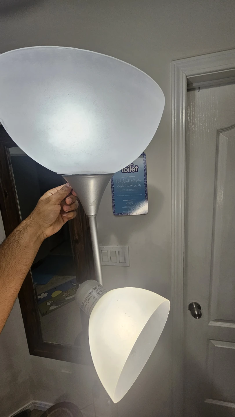 Silver Dual-Head Floor Lamp