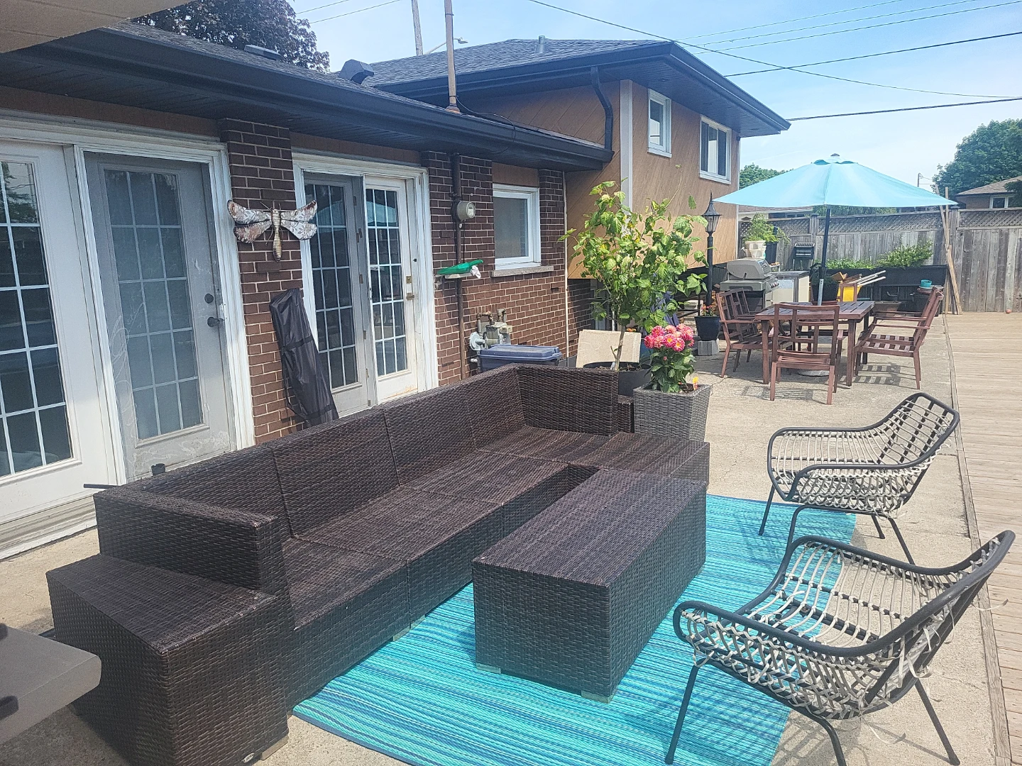 Wicker Outdoor Sectional Sofa with Coffee Table