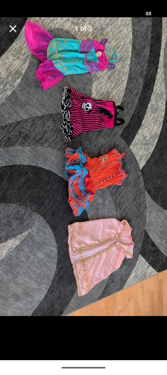 Set of 4 kids costume dresses