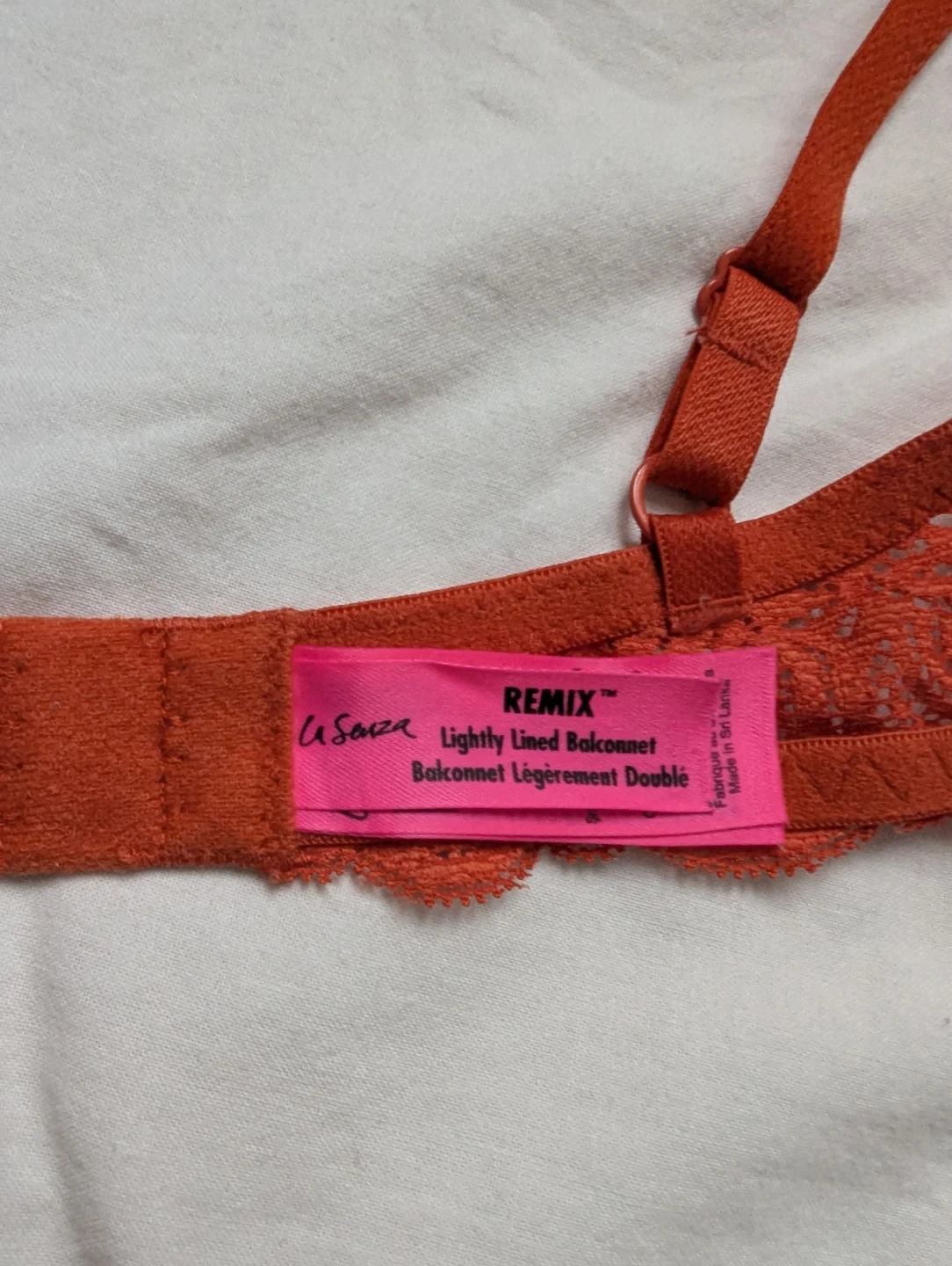La Senza Remix Lightly Lined Cotton Balconnet Bra 34C orange - photo 5