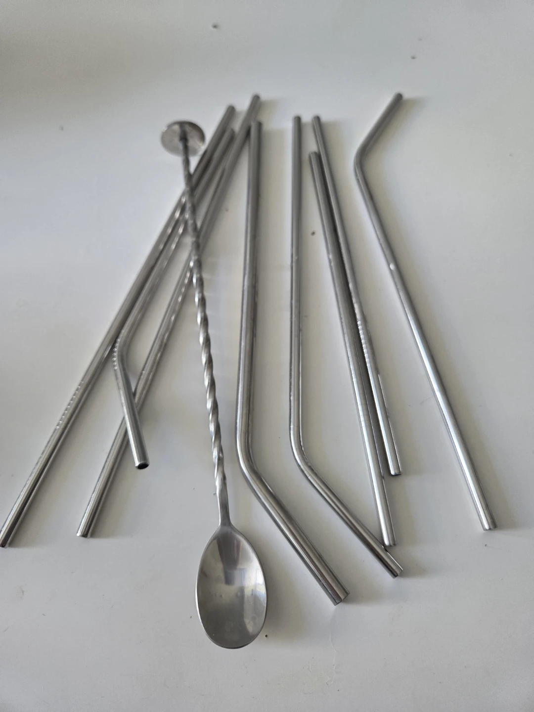 Set of 7 Stainless Steel Straws and Stirring Spoon - photo 5