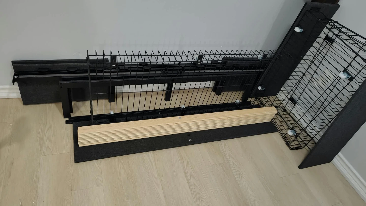 Full size Platform Bed Frame with 3 Storage Drawers disassembled - photo 2