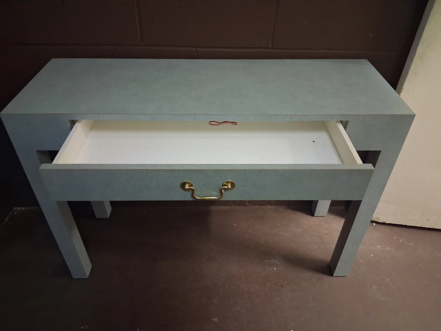 Light Blue Console Table with Drawer - photo 2