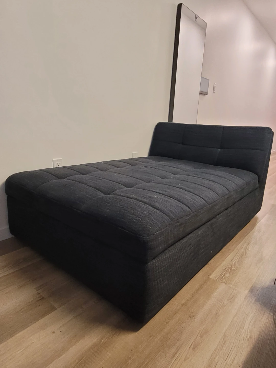 Dark Grey Storage Ottoman Bed