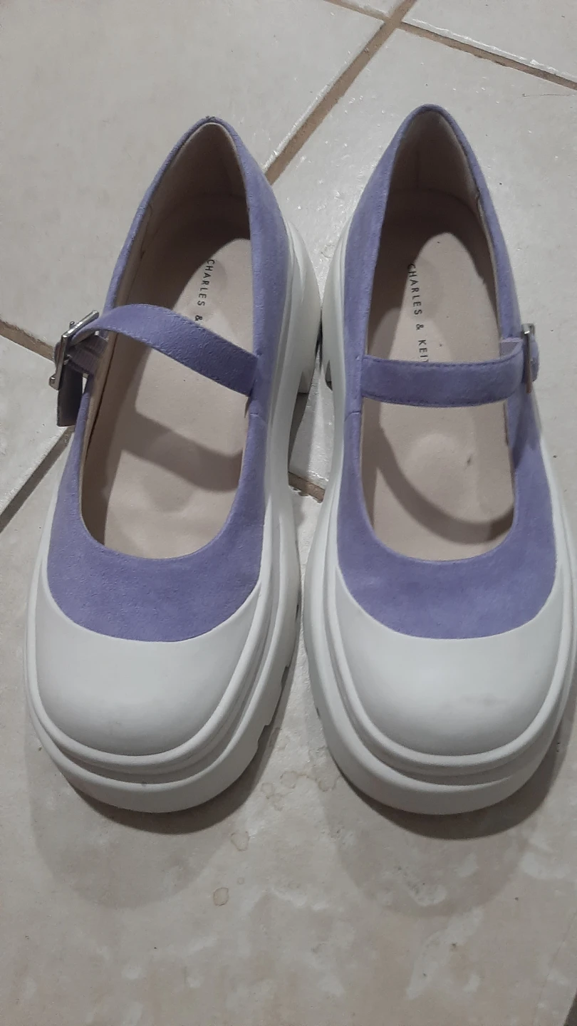 Charles & Keith Lavender Mary Jane Platform Shoes