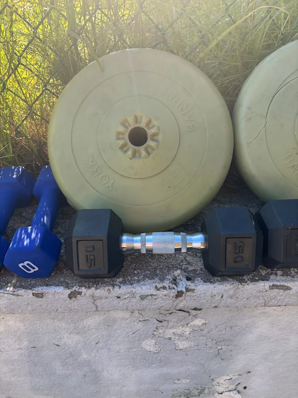 York Barbell Plates and Assorted Dumbbells - photo 3