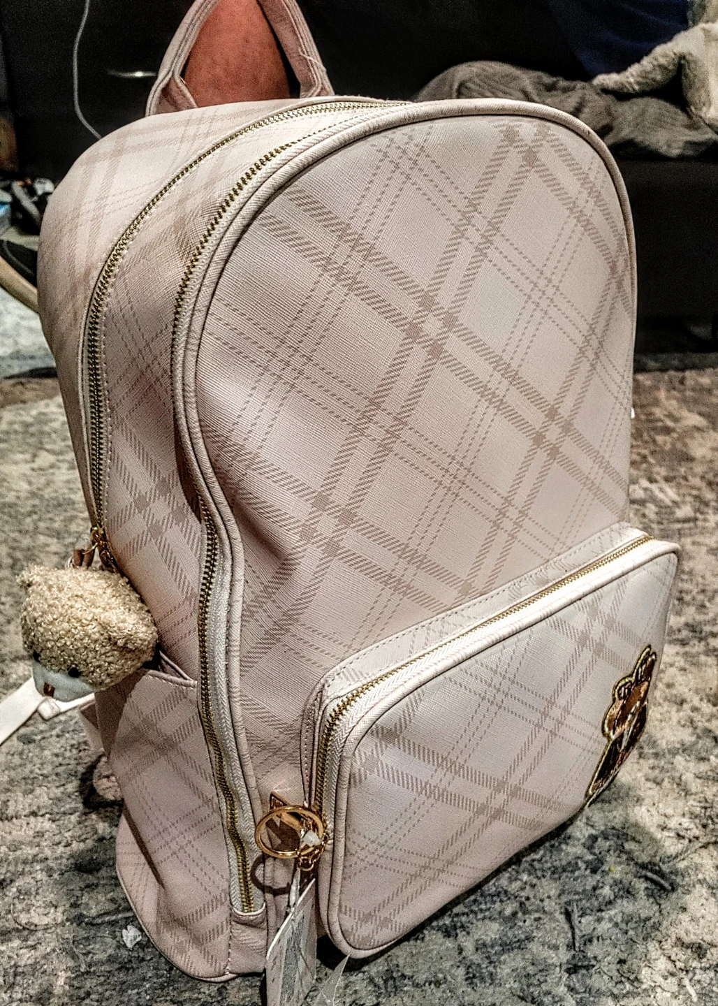 Checkered Bear Pattern Backpack - BRAND NEW With Tags.