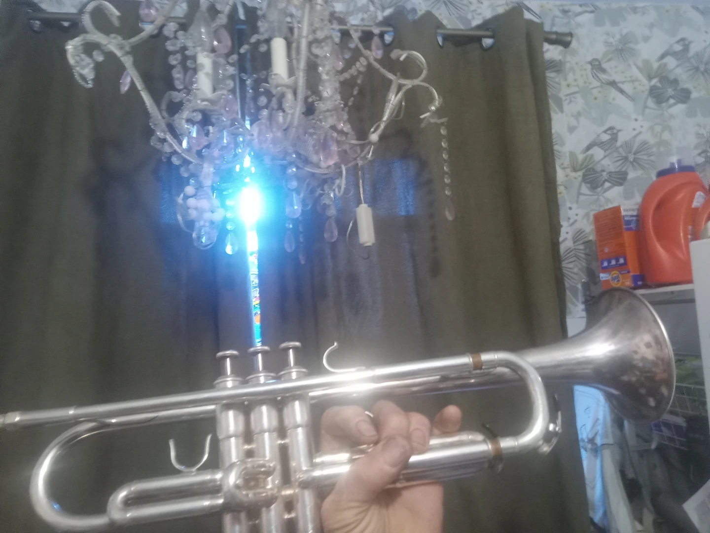 Marching band silver trumpet